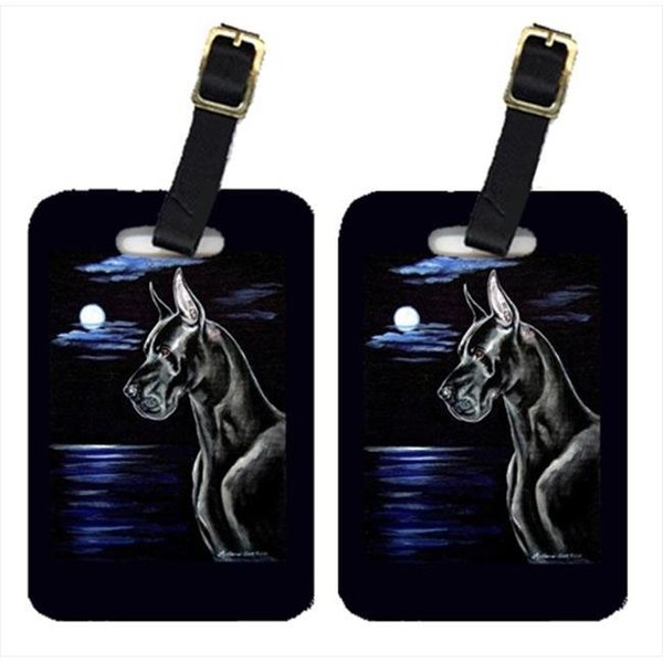 Carolines Treasures Carolines Treasures 7060BT Moonlight Black Great Dane Luggage Tags; Pack - 2 7060BT